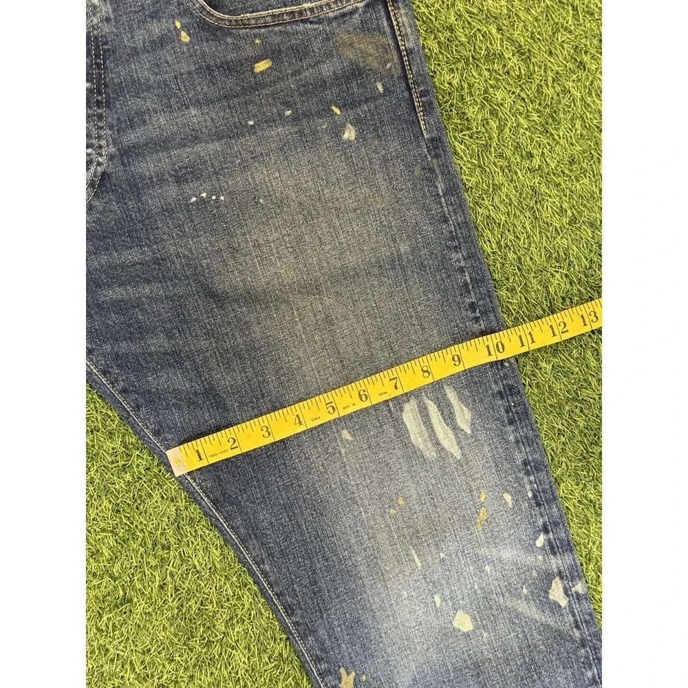 Polo Ralph Lauren Varick Slim Straight Jeans 35 x 32 Blue Jean‎ Denim Distressed
